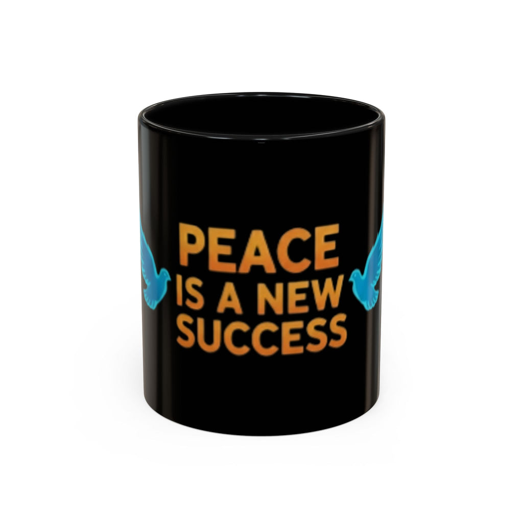 Peace Is A New Success Coffee Mug — Inspirational Dove Accent Mug (11/15 oz)