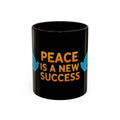 Peace Is A New Success Coffee Mug — Inspirational Dove Accent Mug (11/15 oz)