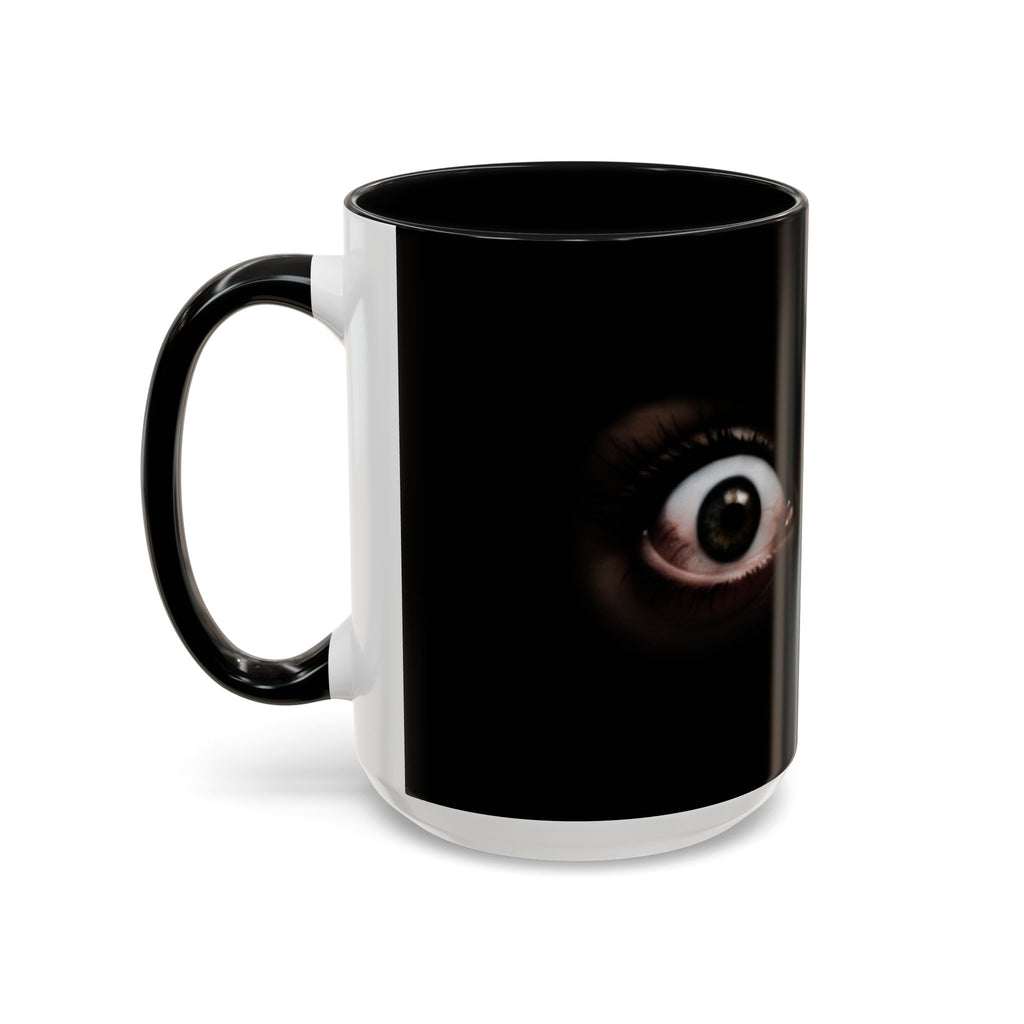 Wide Awake Eyes Black Ceramic Mug (11/15 oz)