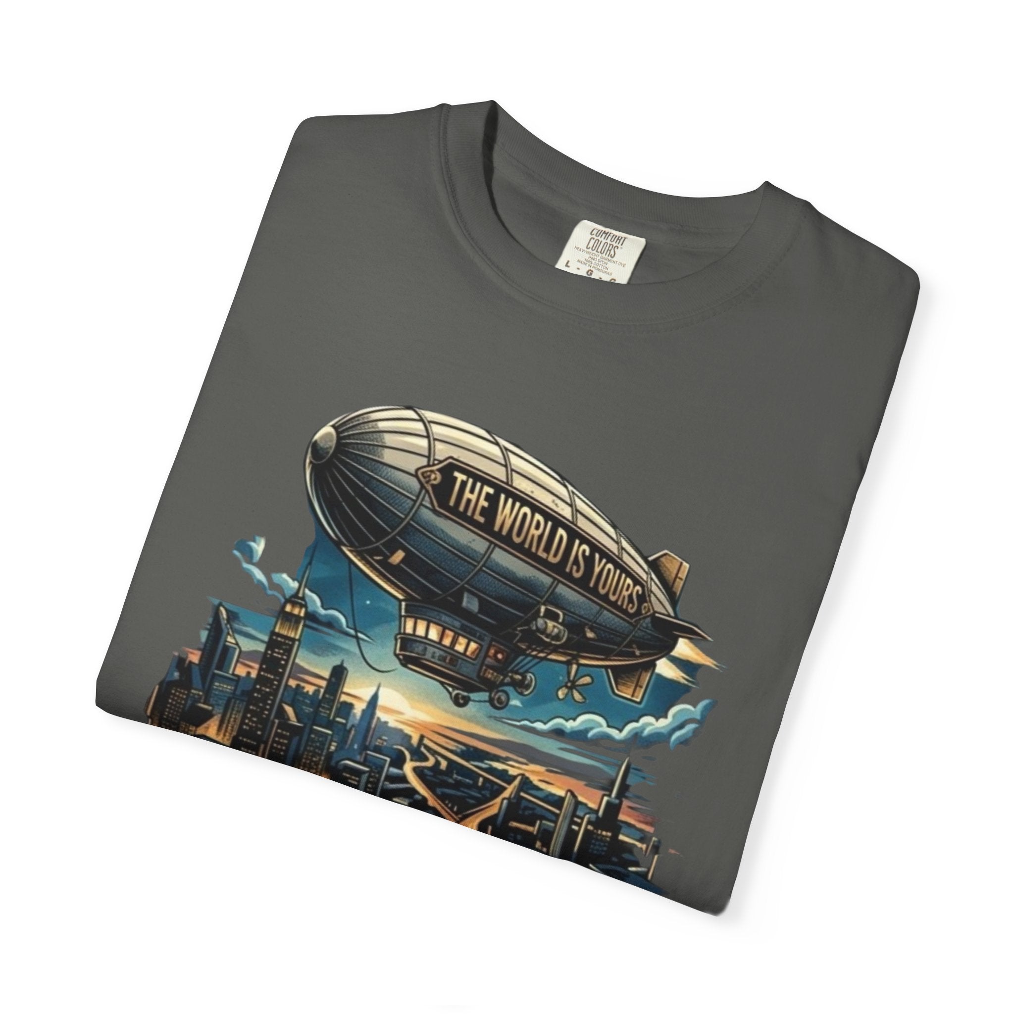 The World Is Yours Tee — Vintage Airship Graphic T-Shirt