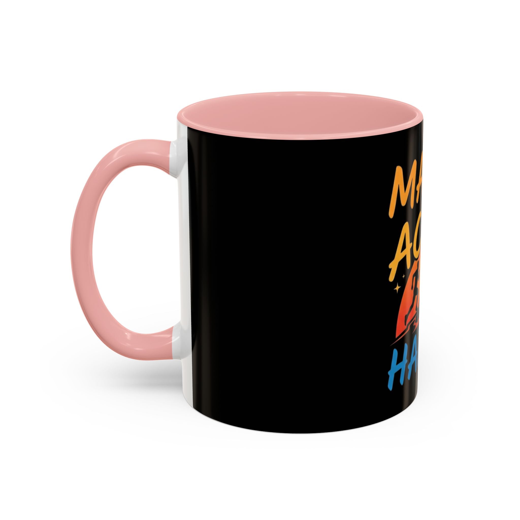 Make the Action Happen Coffee Mug — Motivational Black Accent Mug (11/15oz)