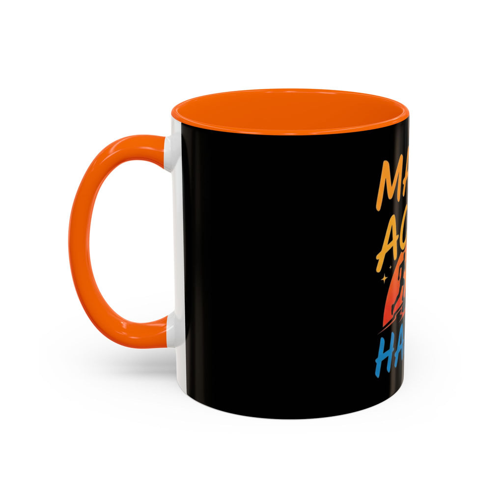 Make the Action Happen Coffee Mug — Motivational Black Accent Mug (11/15oz)