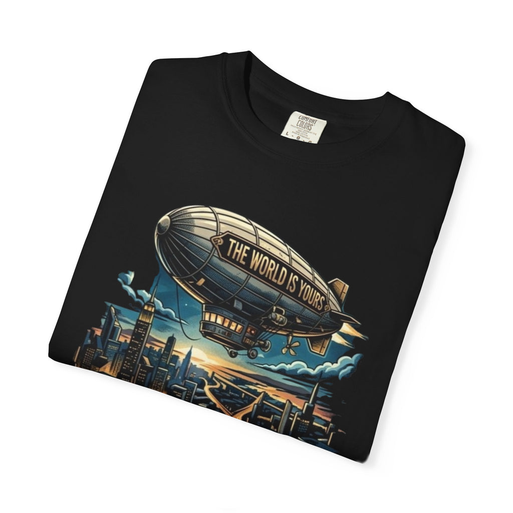 The World Is Yours Tee — Vintage Airship Graphic T-Shirt