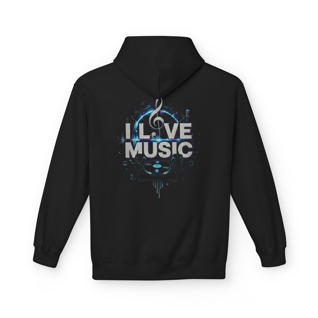 Music Lover Hoodie – "I Love Music" Graphic Pullover