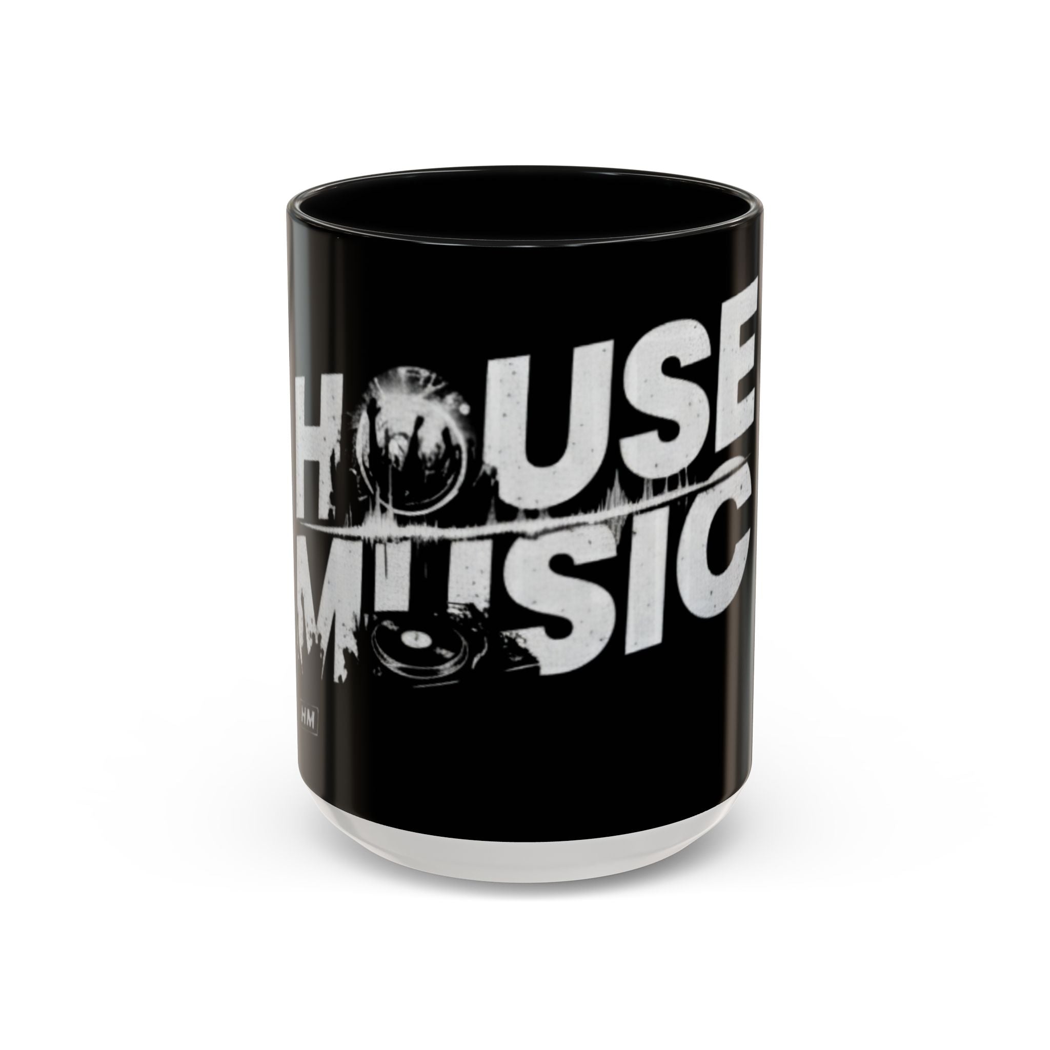 House Music Coffee Mug (Black DJ Turntable Design 11/15oz)
