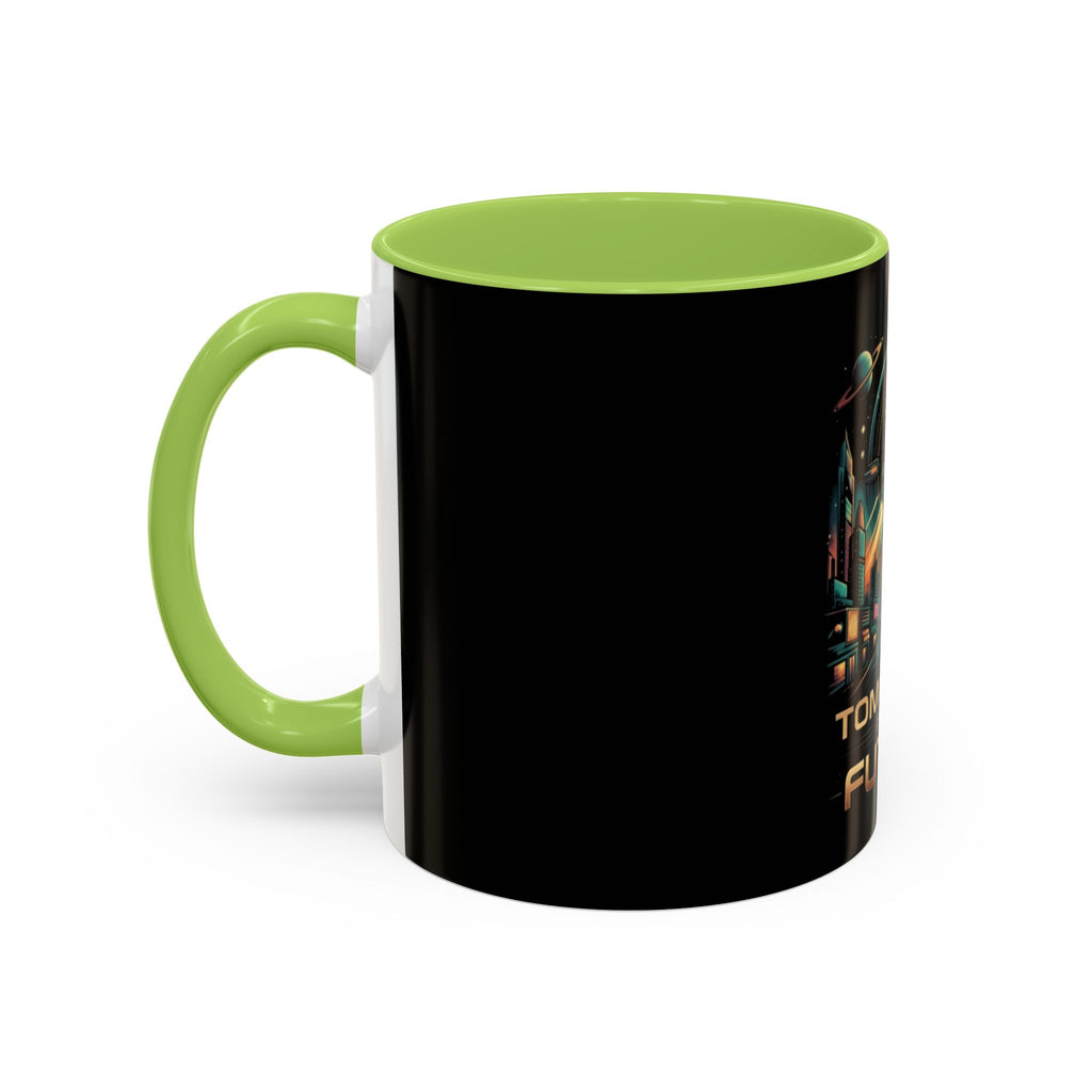 Tomorrow Is The Future Coffee Mug — Retro Space Rocket Accent Mug (11/15oz)