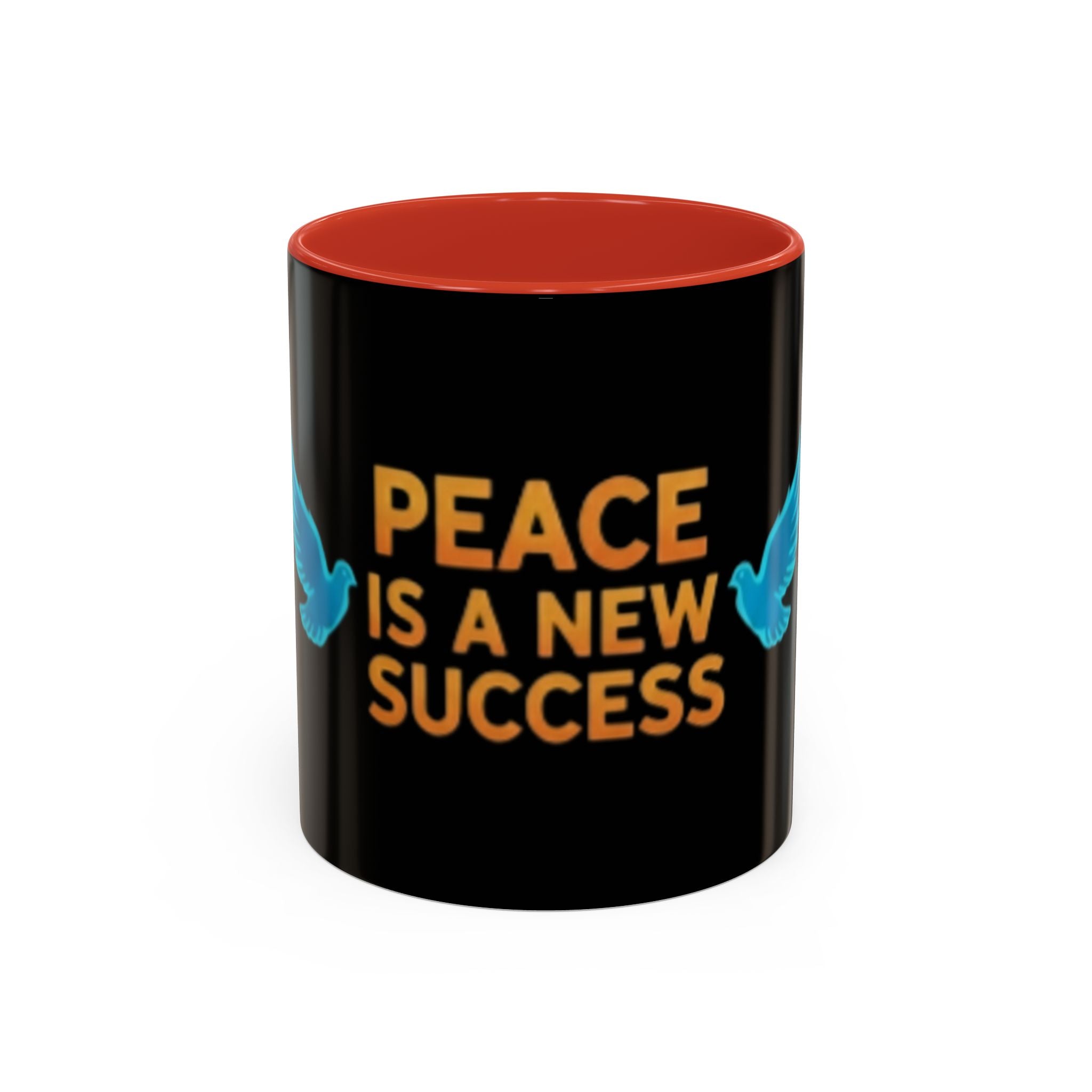 Peace Is A New Success Coffee Mug — Inspirational Dove Accent Mug (11/15 oz)