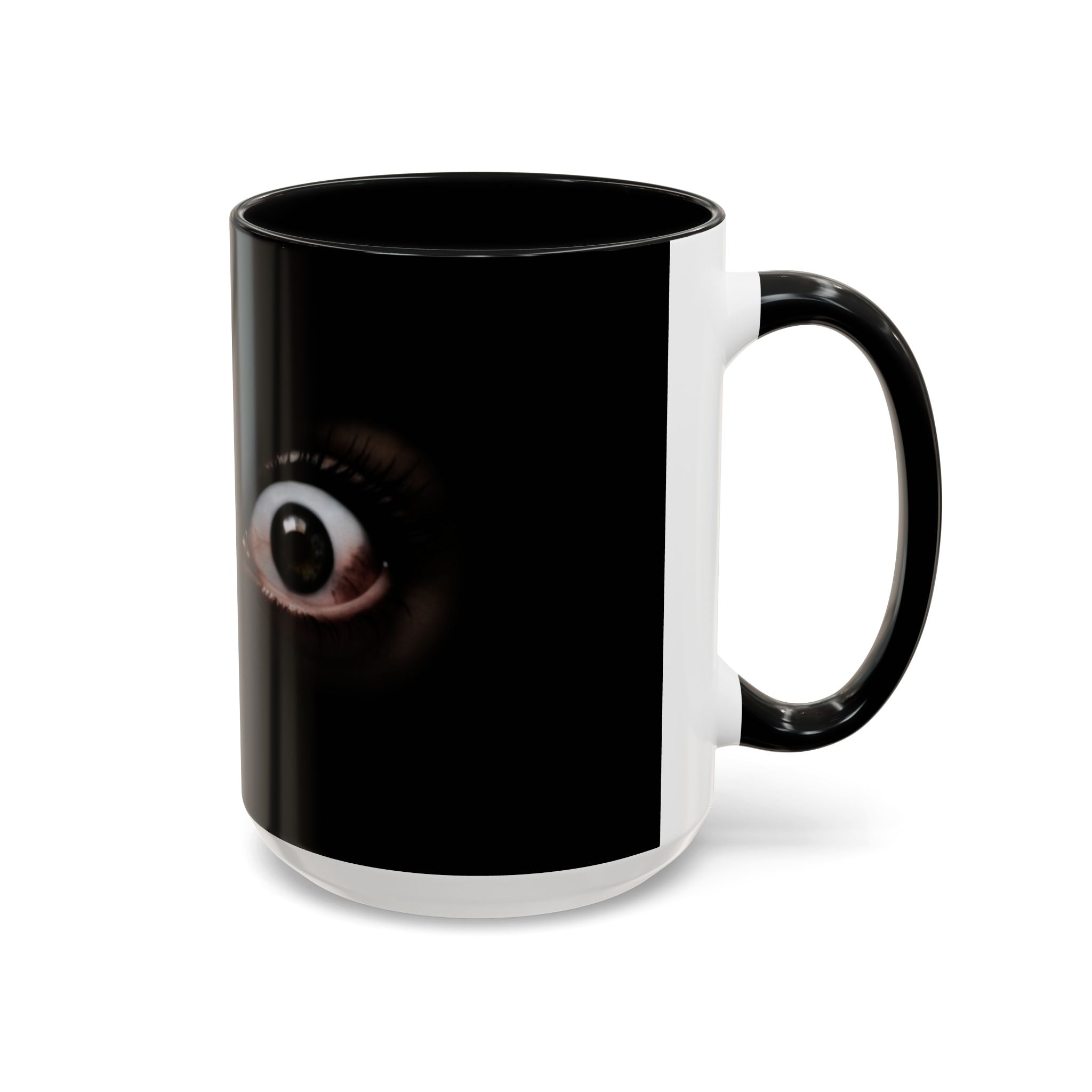 Wide Awake Eyes Black Ceramic Mug (11/15 oz)