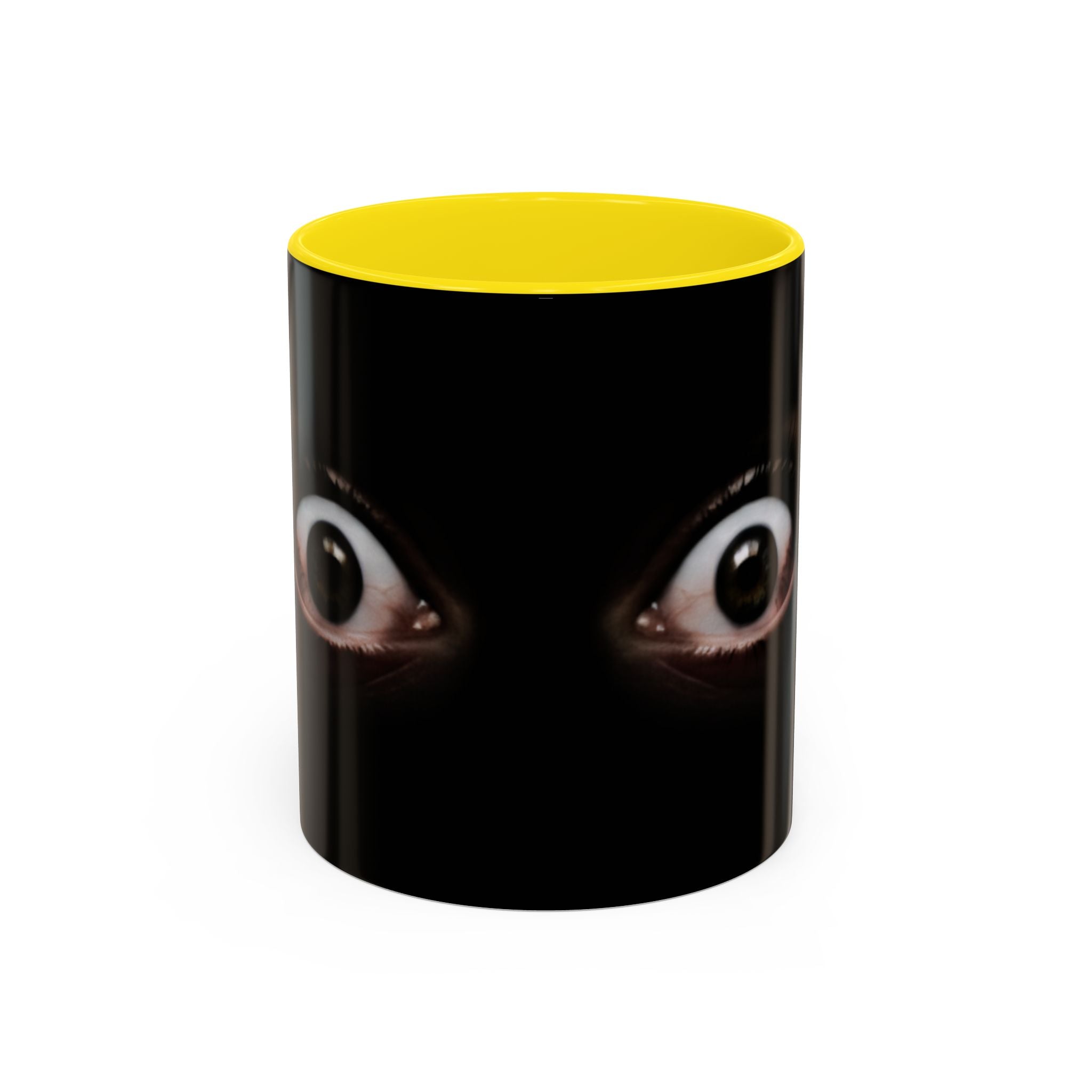 Wide Awake Eyes Black Ceramic Mug (11/15 oz)