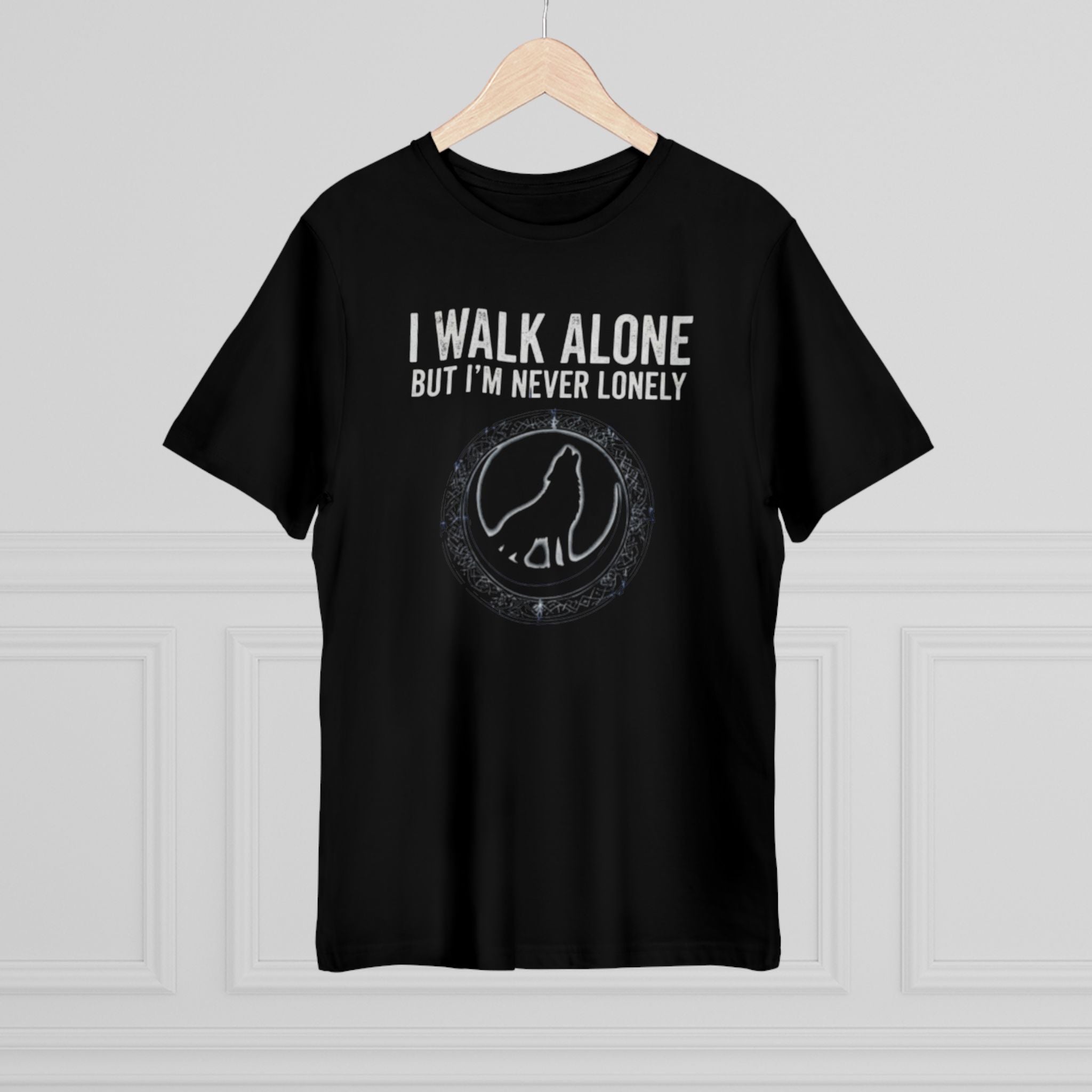 I Walk Alone But I’m Never Lonely T-Shirt — Wolf Circle Graphic Tee