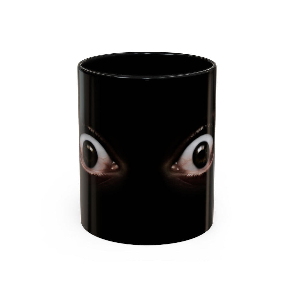 Wide Awake Eyes Black Ceramic Mug (11/15 oz)