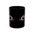 Wide Awake Eyes Black Ceramic Mug (11/15 oz)