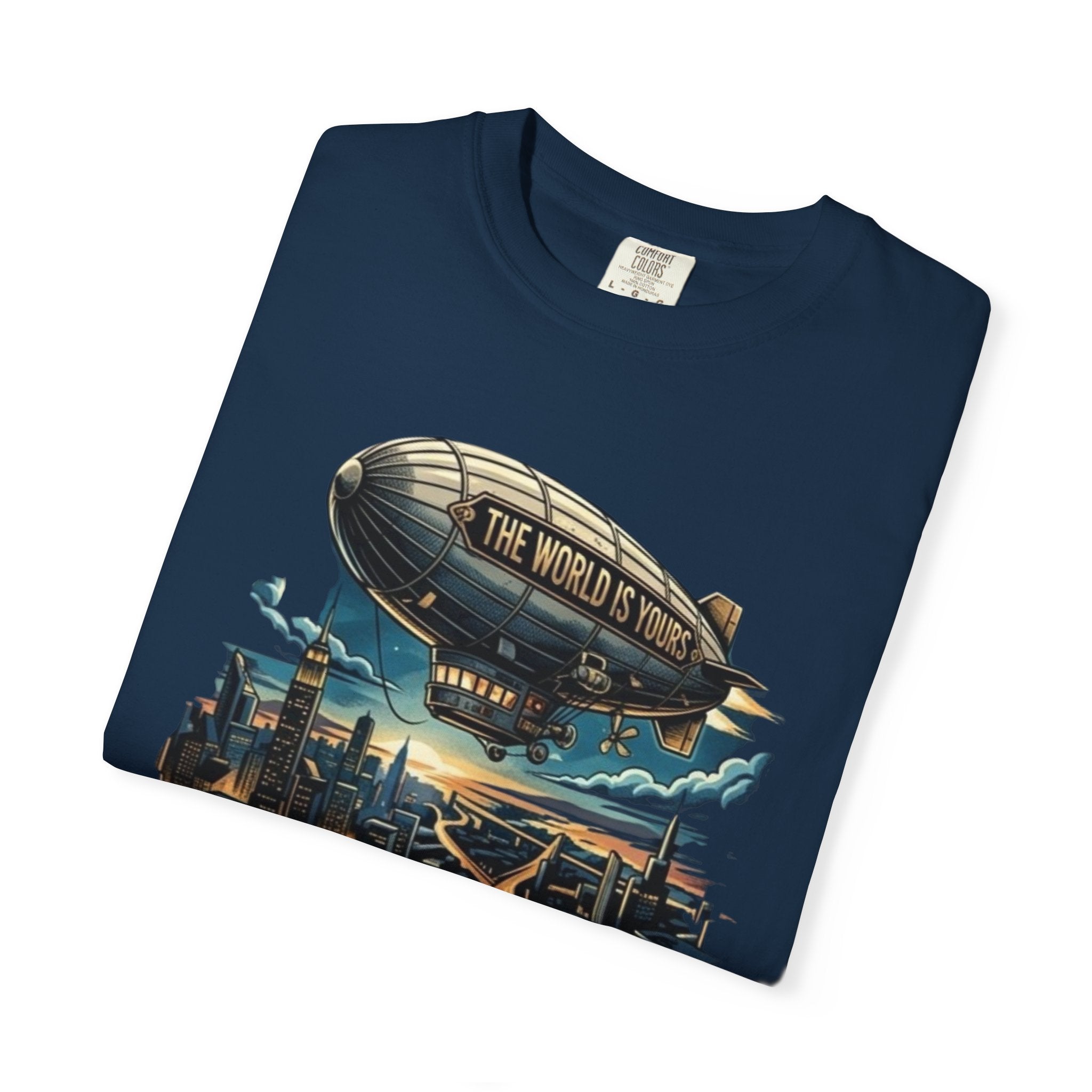 The World Is Yours Tee — Vintage Airship Graphic T-Shirt