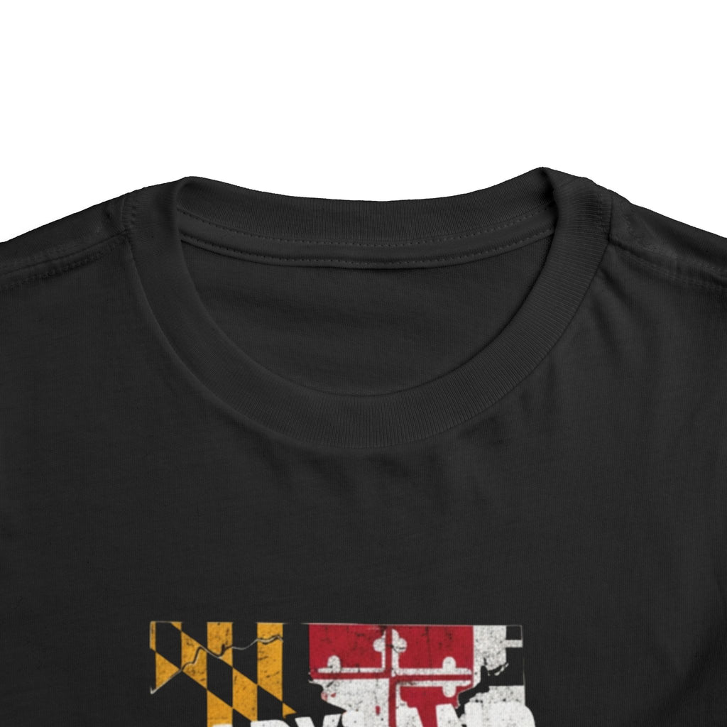 Maryland Map Toddler Tee — State Flag Silhouette Baby Shirt