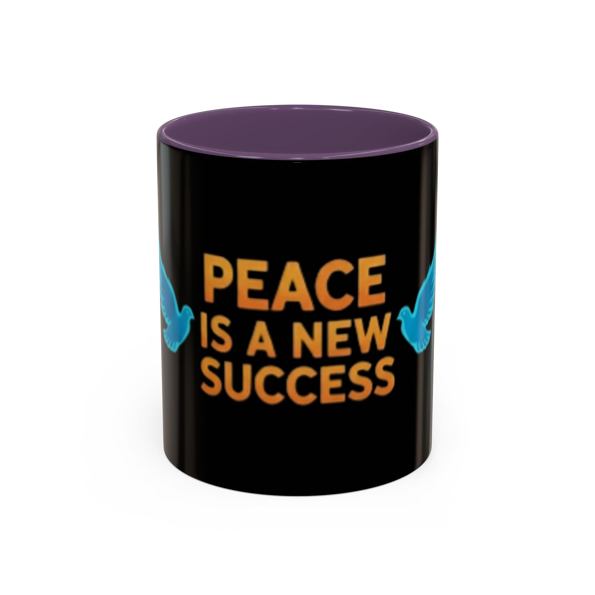 Peace Is A New Success Coffee Mug — Inspirational Dove Accent Mug (11/15 oz)