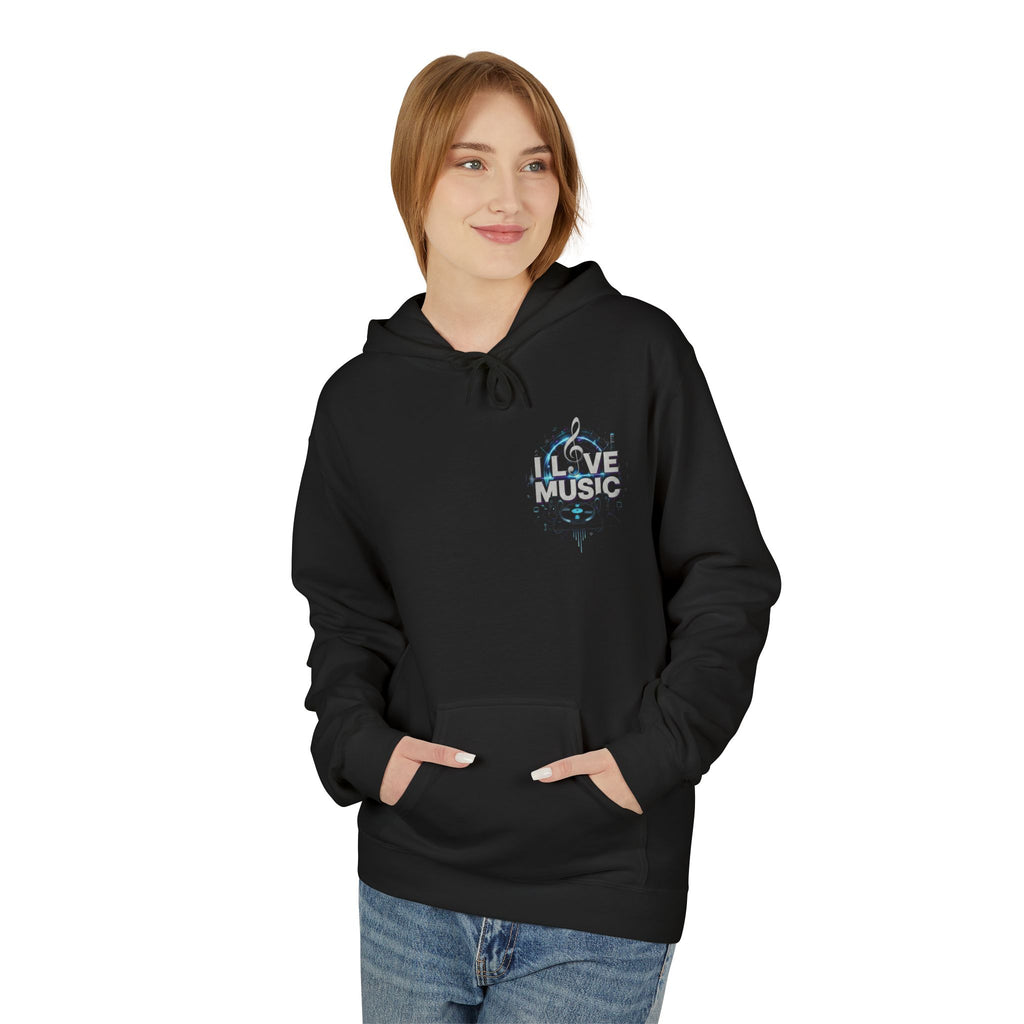 Music Lover Hoodie – "I Love Music" Graphic Pullover