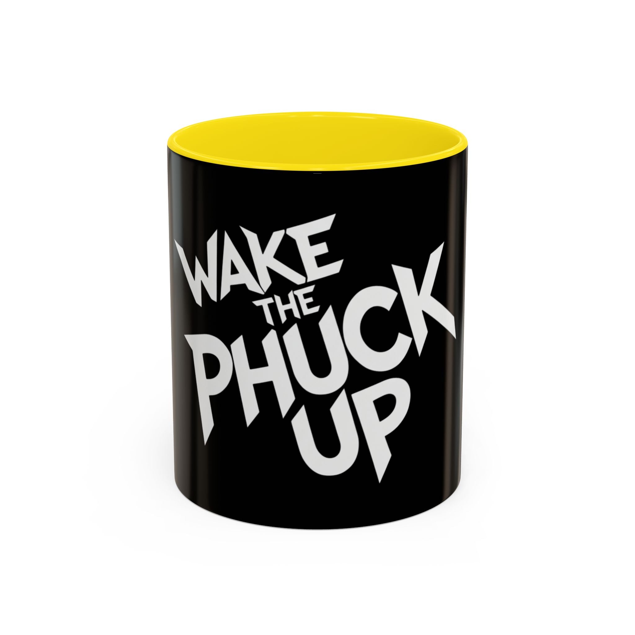 Wake the Phuck Up Coffee Mug   ( Funny Offensive Morning Mug, Bold Typography 11/15oz)