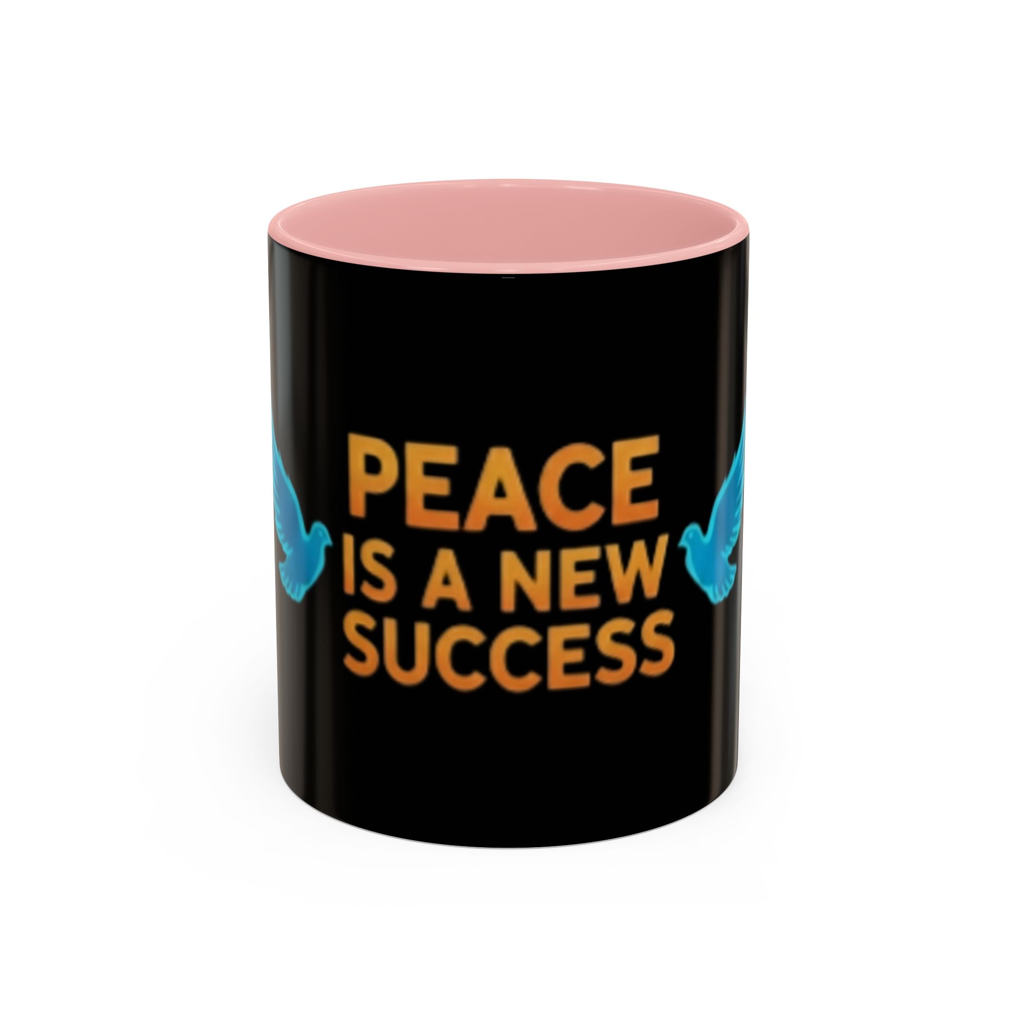 Peace Is A New Success Coffee Mug — Inspirational Dove Accent Mug (11/15 oz)