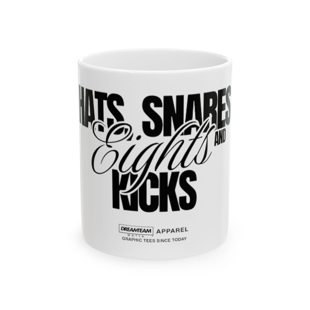 'Snares, Eights and Kicks' Ceramic Coffee Cup (11oz/15oz) (White)