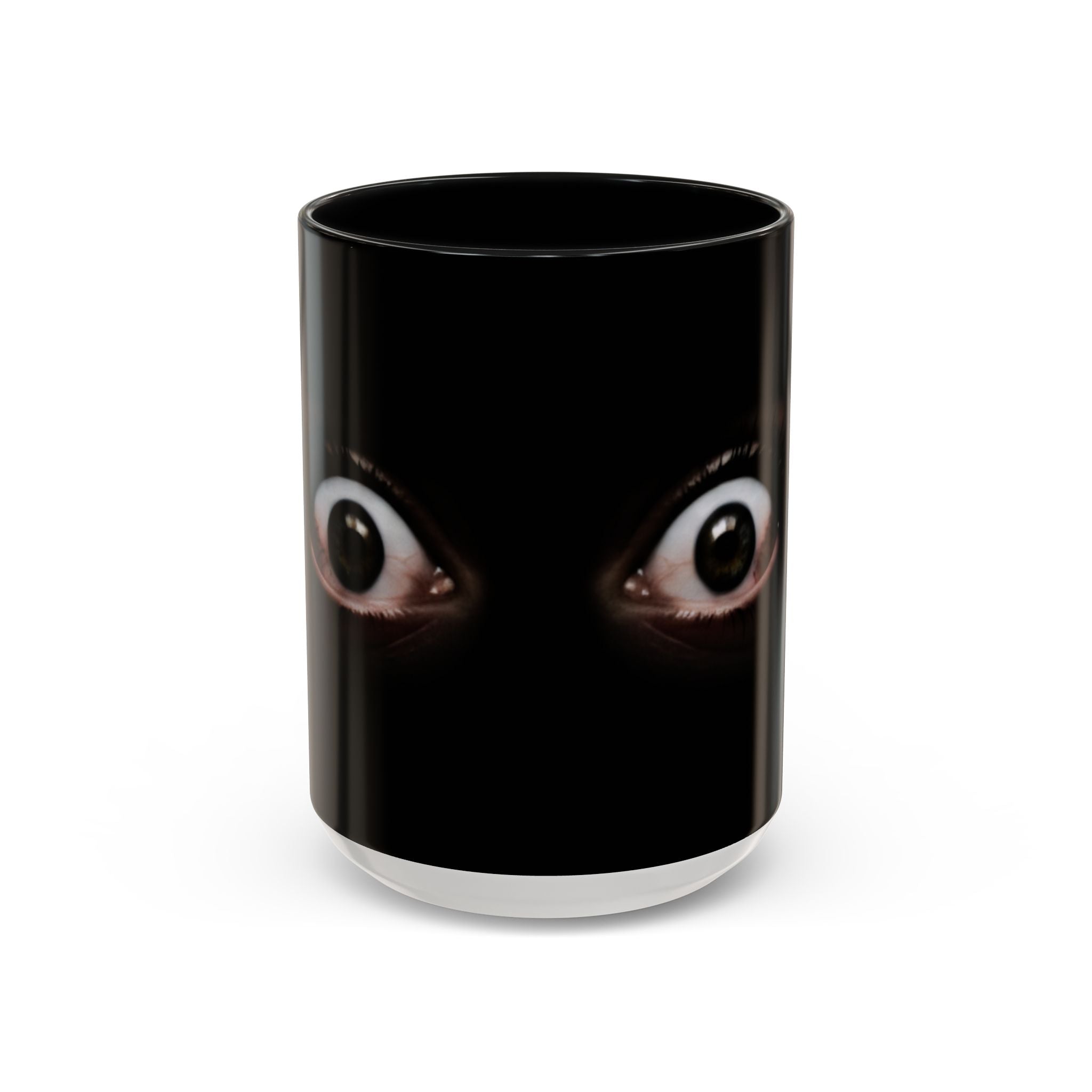 Wide Awake Eyes Black Ceramic Mug (11/15 oz)