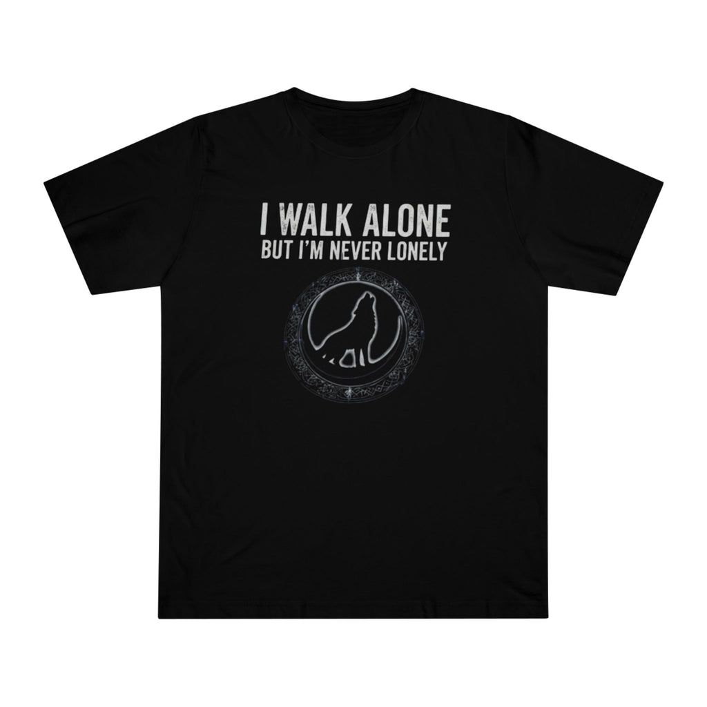 I Walk Alone But I’m Never Lonely T-Shirt — Wolf Circle Graphic Tee