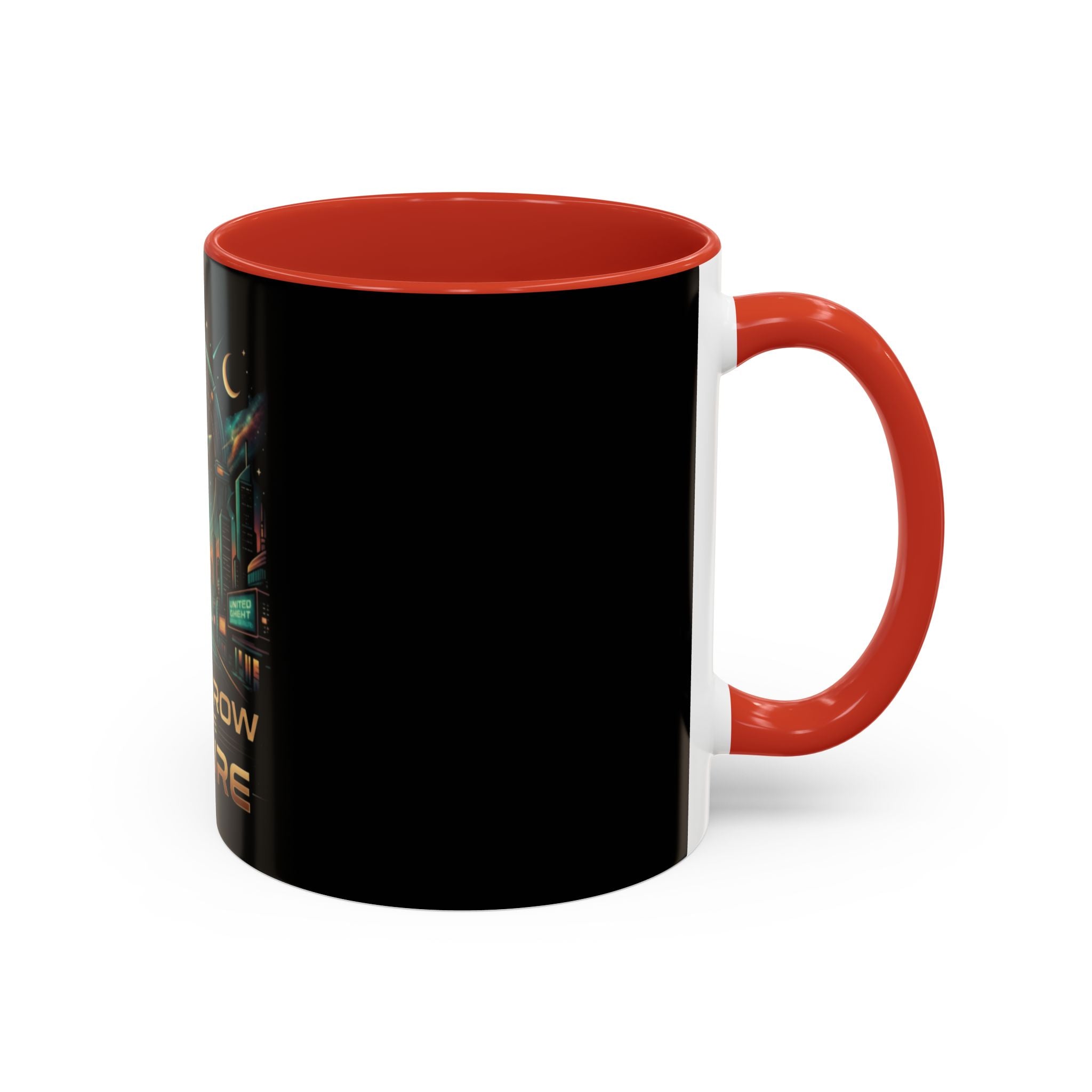 Tomorrow Is The Future Coffee Mug — Retro Space Rocket Accent Mug (11/15oz)