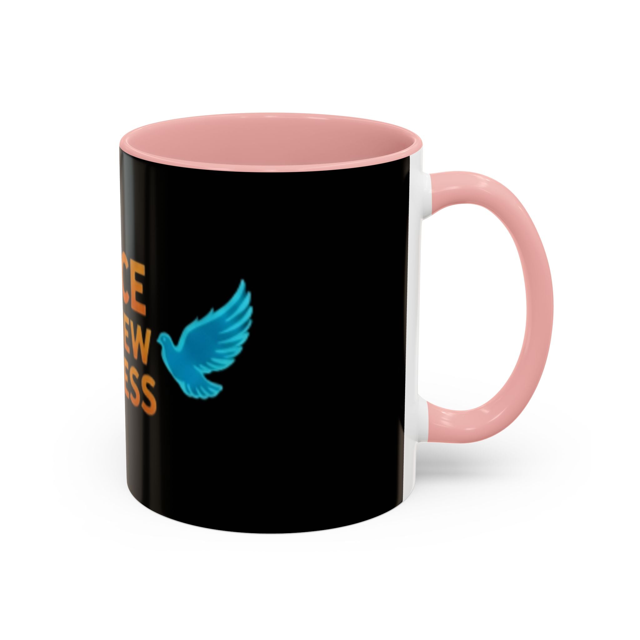 Peace Is A New Success Coffee Mug — Inspirational Dove Accent Mug (11/15 oz)