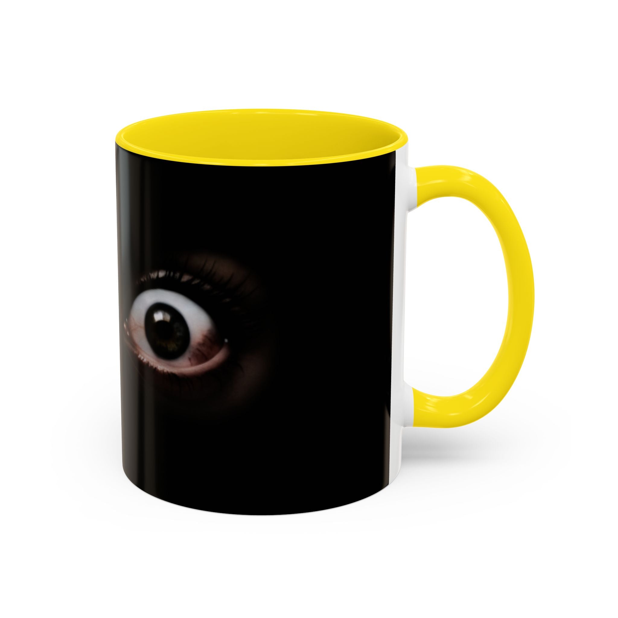 Wide Awake Eyes Black Ceramic Mug (11/15 oz)