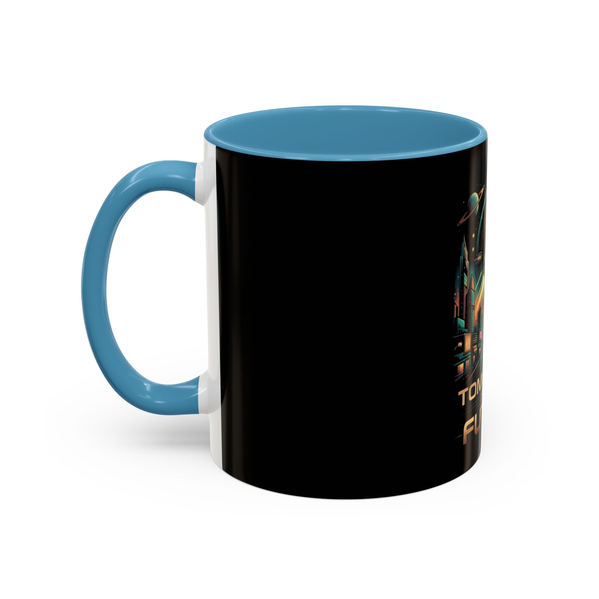 Tomorrow Is The Future Coffee Mug — Retro Space Rocket Accent Mug (11/15oz)