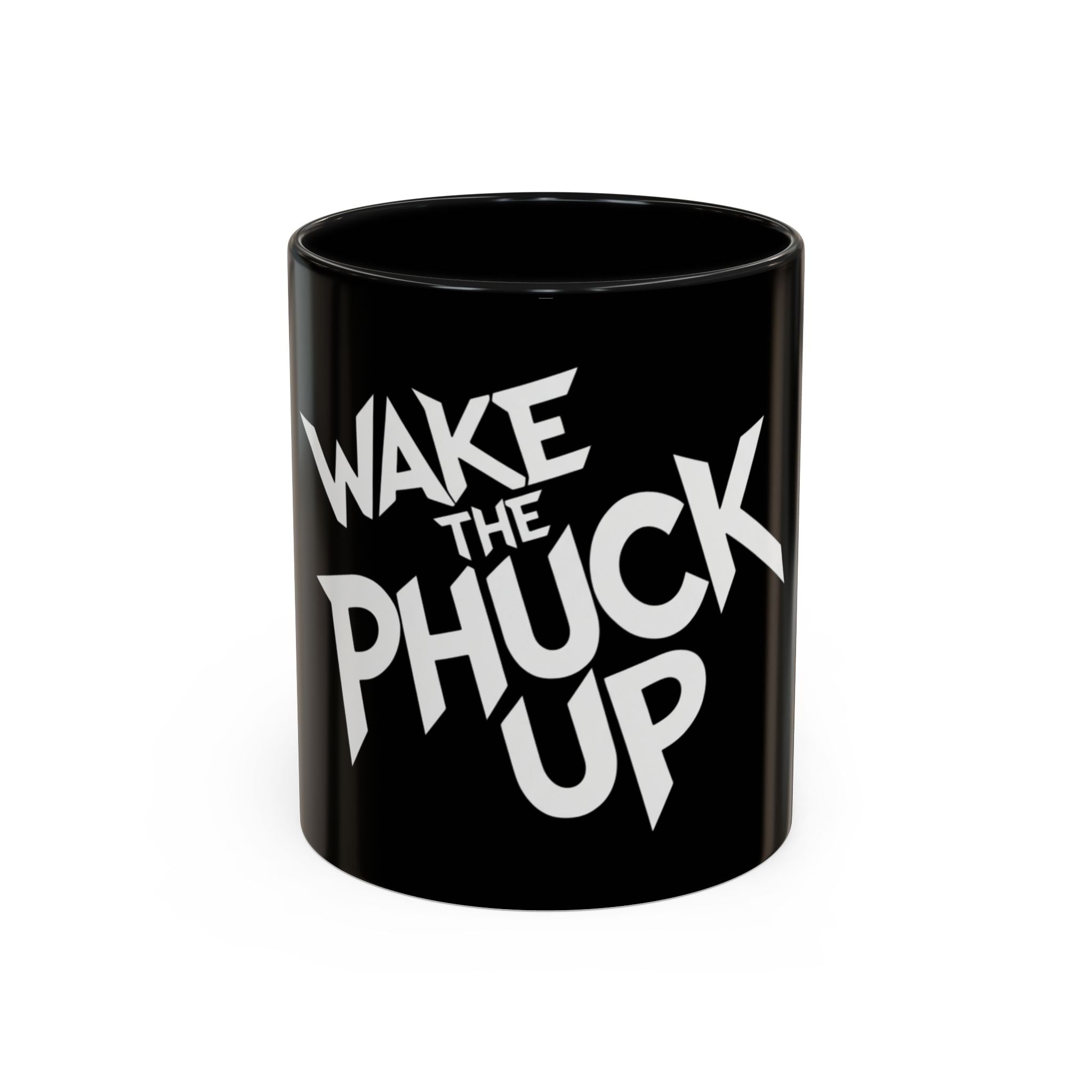 Wake the Phuck Up Coffee Mug   ( Funny Offensive Morning Mug, Bold Typography 11/15oz)