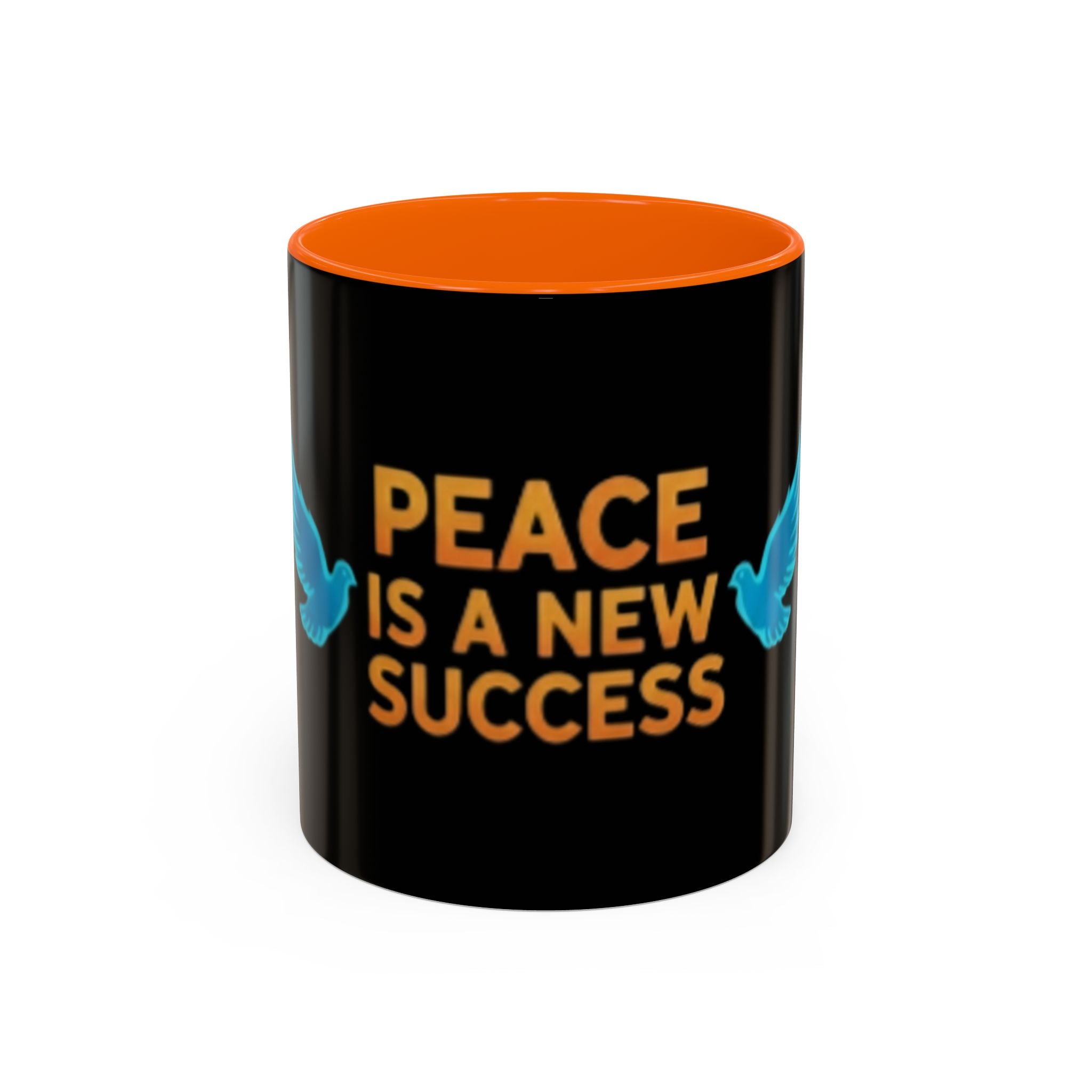 Peace Is A New Success Coffee Mug — Inspirational Dove Accent Mug (11/15 oz)
