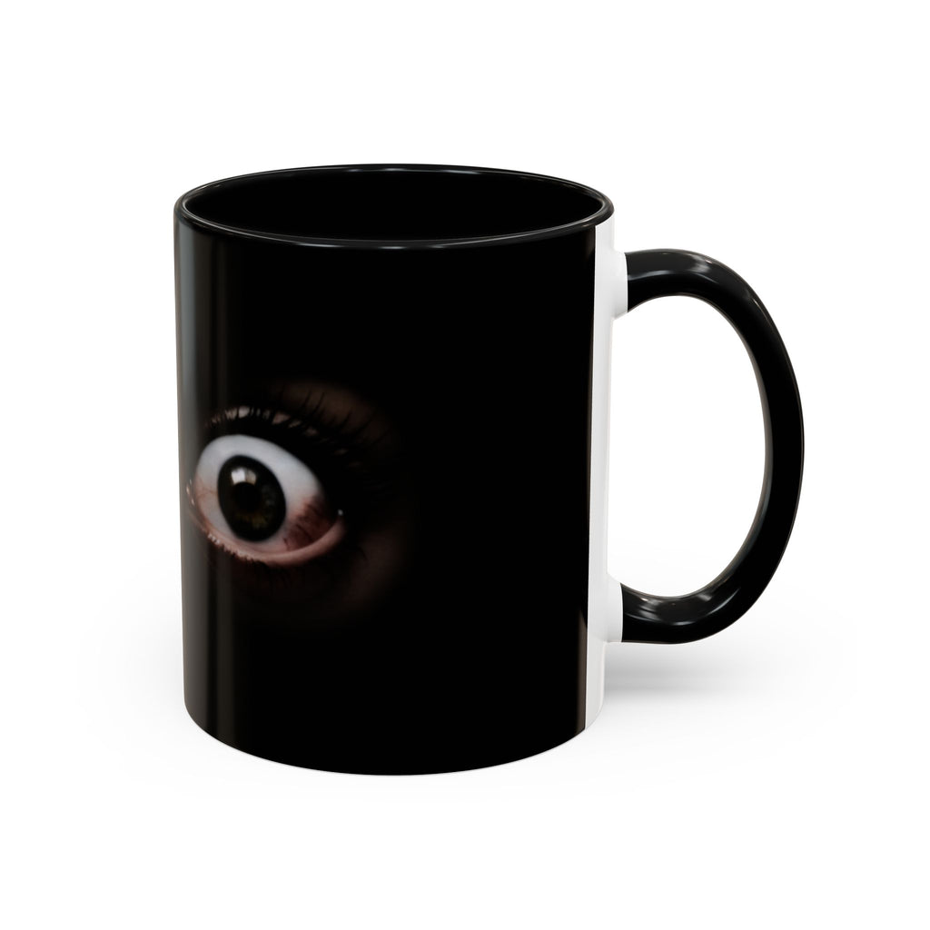 Wide Awake Eyes Black Ceramic Mug (11/15 oz)