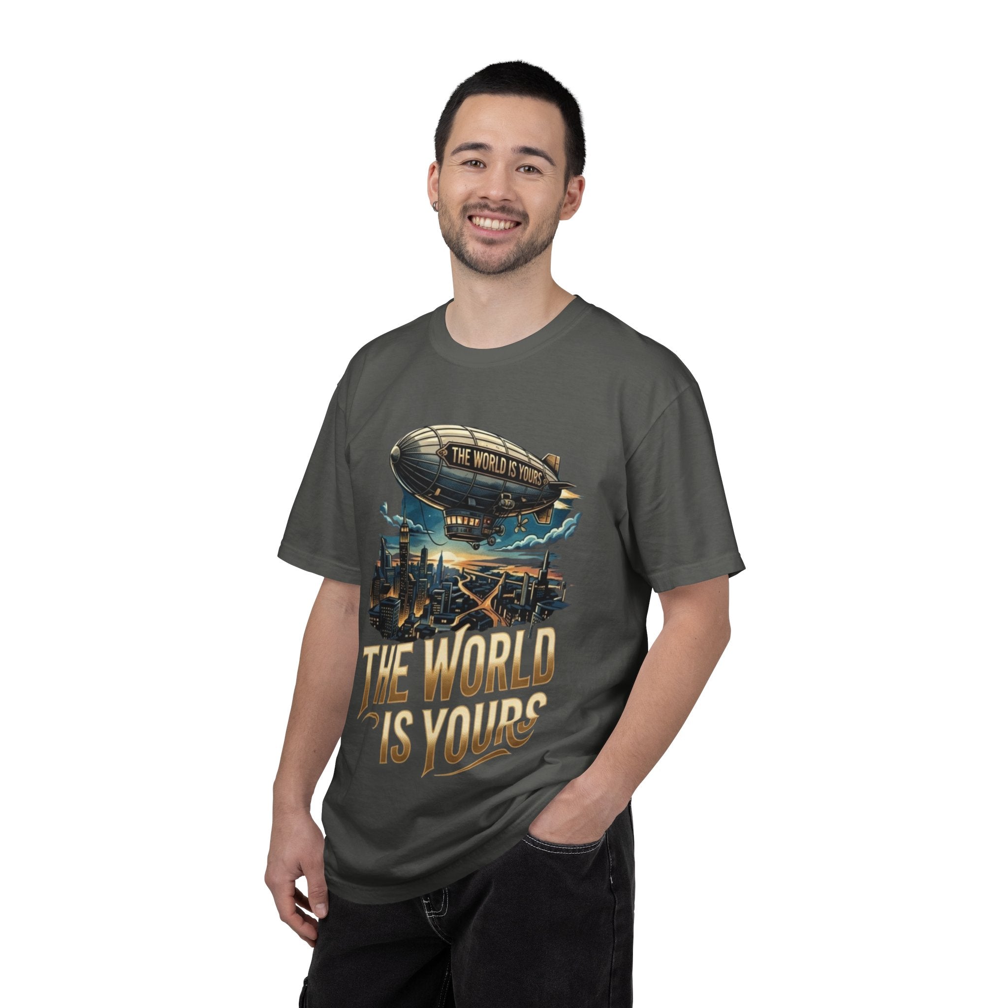 The World Is Yours Tee — Vintage Airship Graphic T-Shirt