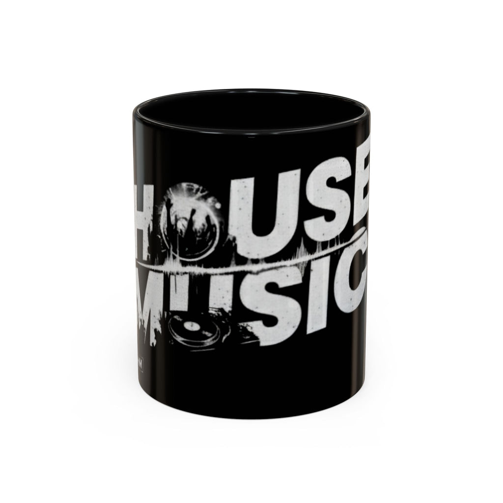 House Music Coffee Mug (Black DJ Turntable Design 11/15oz)