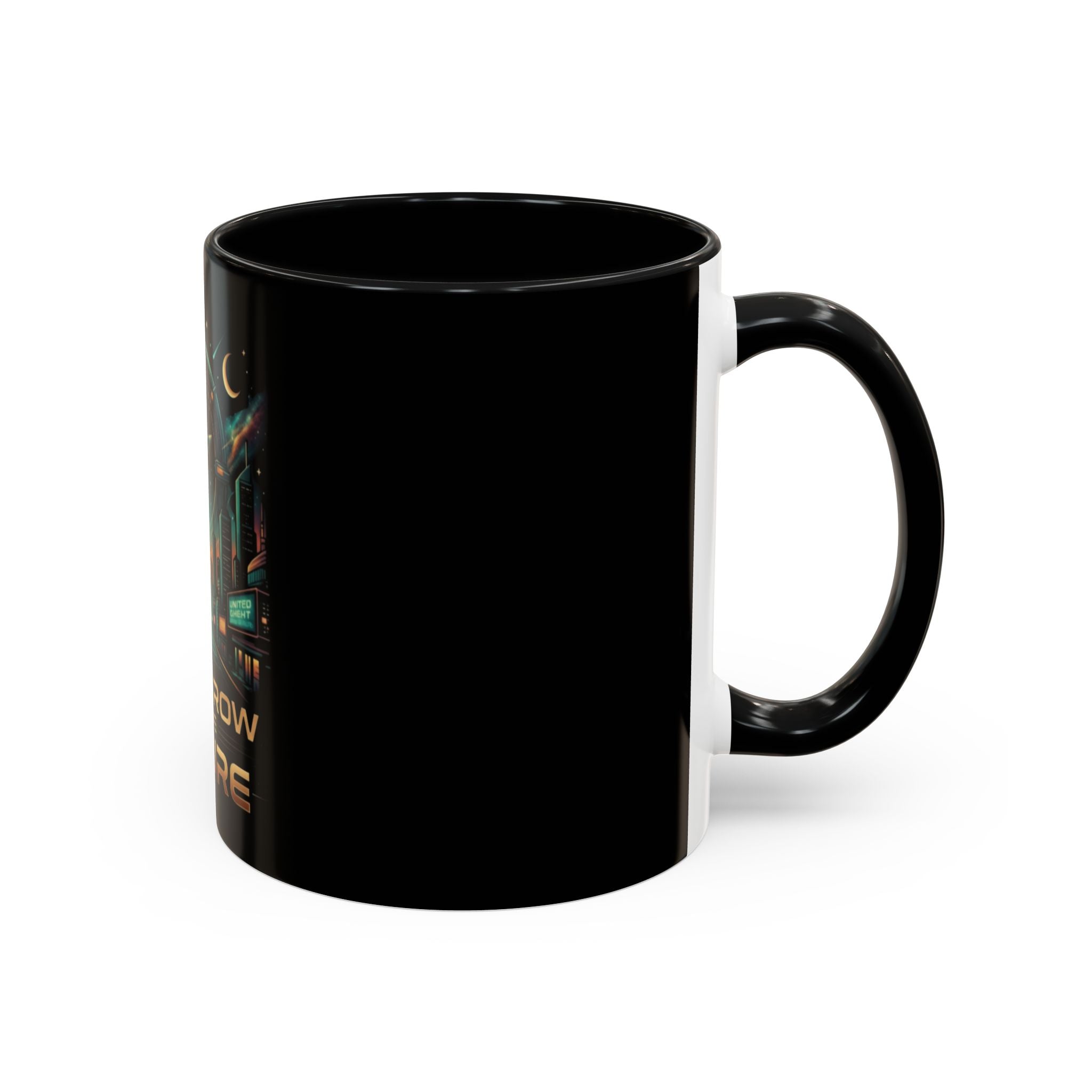 Tomorrow Is The Future Coffee Mug — Retro Space Rocket Accent Mug (11/15oz)