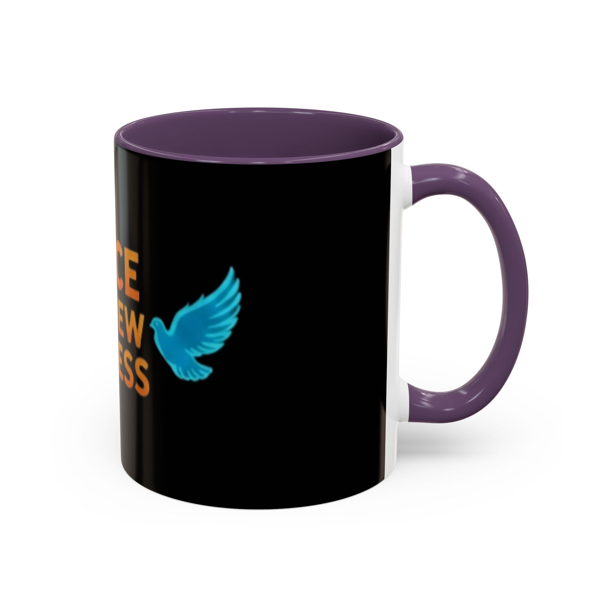 Peace Is A New Success Coffee Mug — Inspirational Dove Accent Mug (11/15 oz)