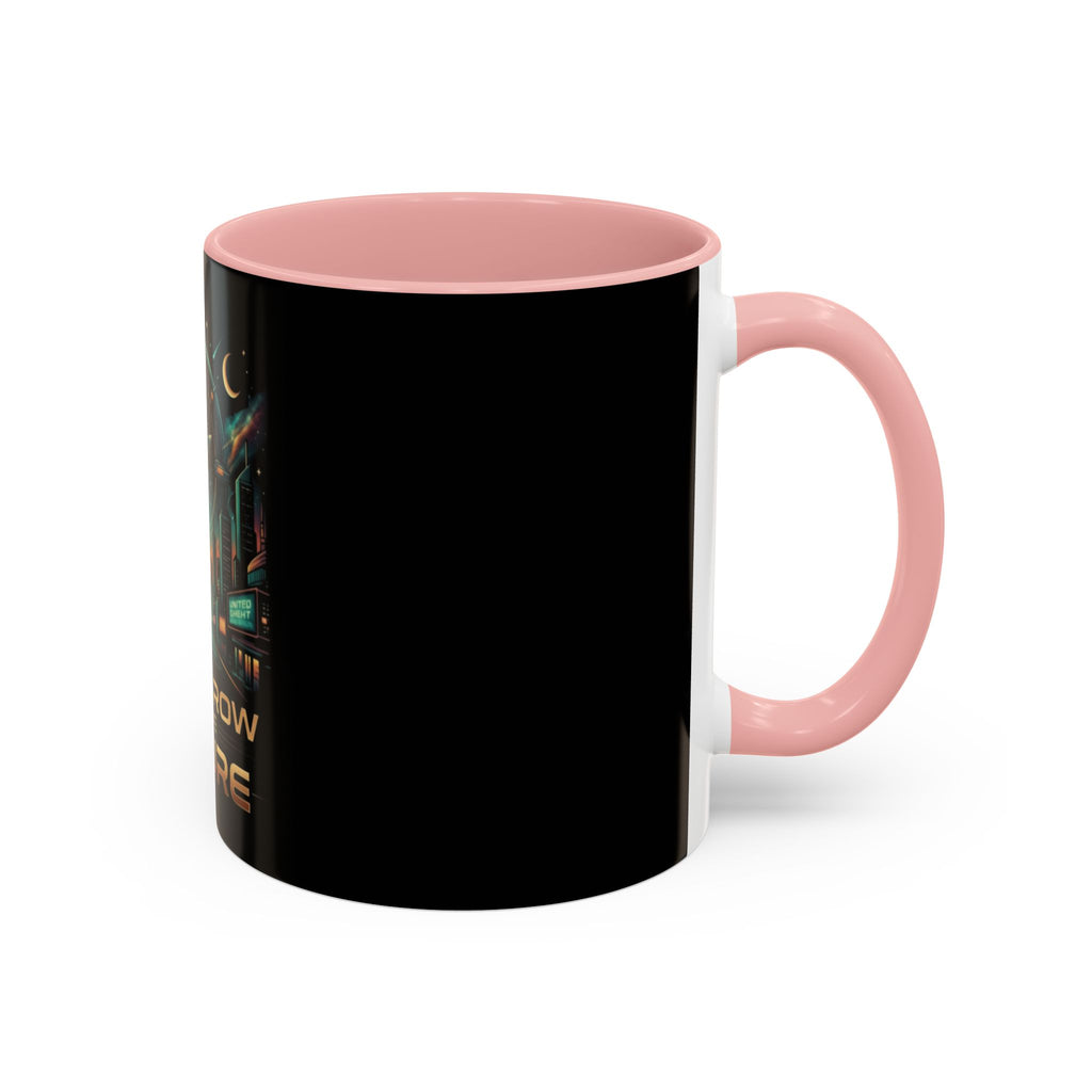 Tomorrow Is The Future Coffee Mug — Retro Space Rocket Accent Mug (11/15oz)